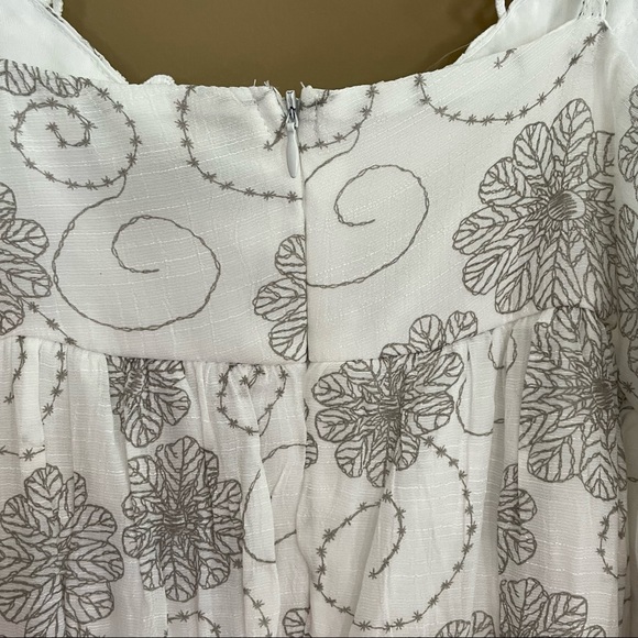 J Gee White Floral Embroidered Lace Spaghetti Strap Mini Shift Dress - Picture 6 of 11